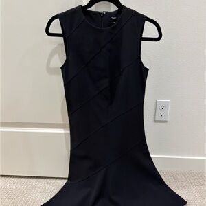 Almost new Black asymmetrical Theory crepe dress, size 00